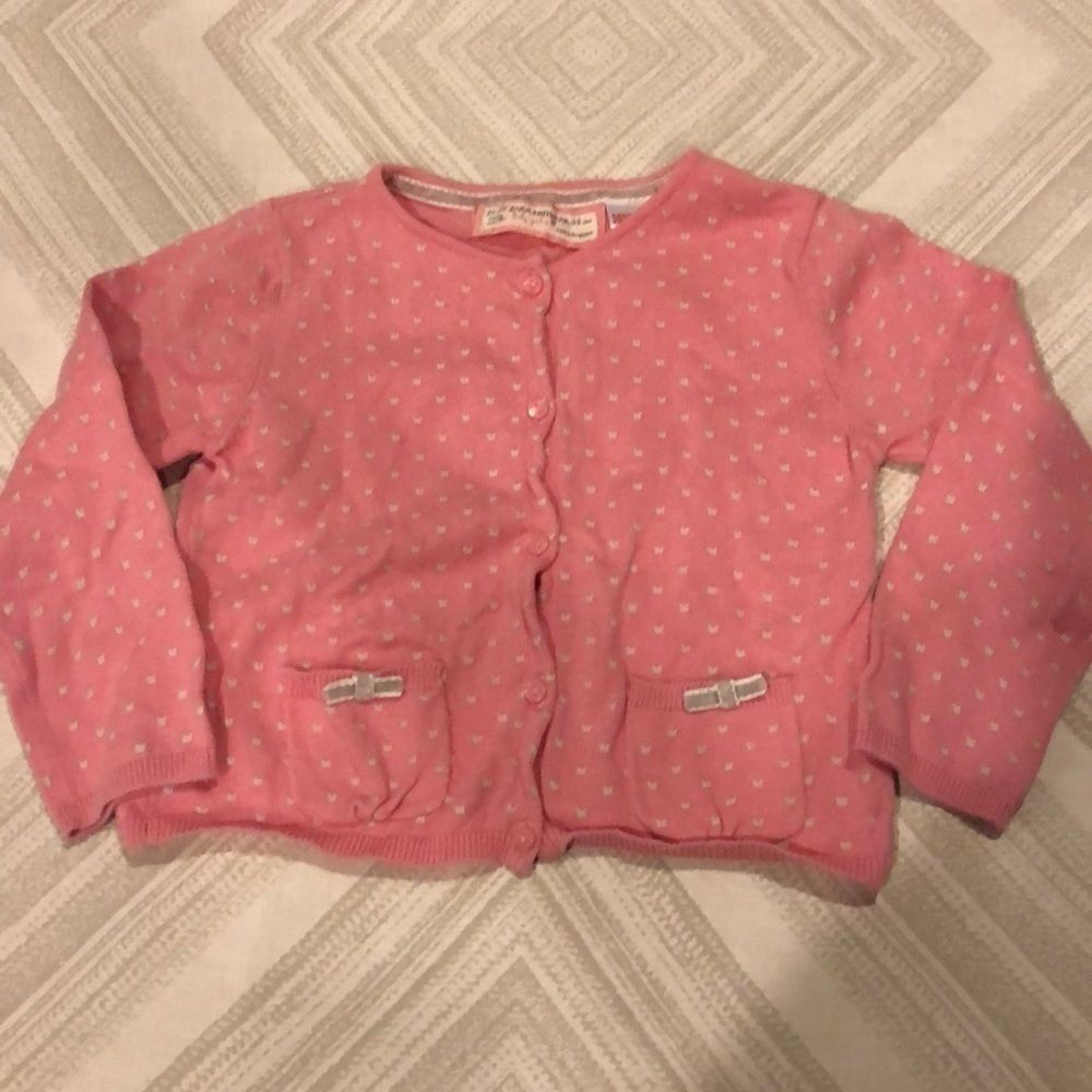 Zara Knitwear Baby Girls Pink Cardigan Sweater